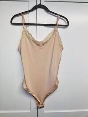 Nude Lace Trim Bodysuit